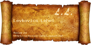 Levkovics Lehel névjegykártya